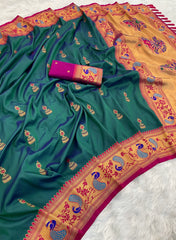 Traditional Jumkha Soft Silk Paithani Saree
