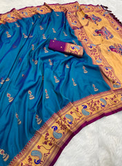 Traditional Jumkha Soft Silk Paithani Saree