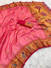 Traditional Jumkha Soft Silk Paithani Saree