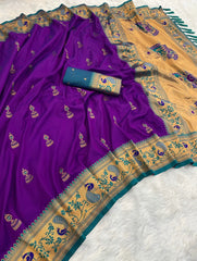 Traditional Jumkha Soft Silk Paithani Saree