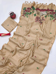 Soft Muga Cotton Pichwai Pallu Saree