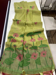 Premium Soft Pichwai Pallu Muga Cotton Saree