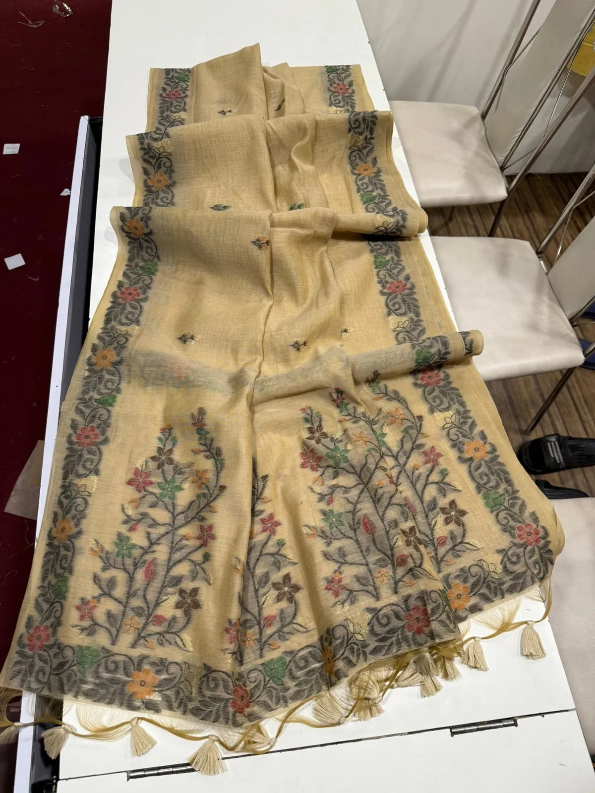 Soft Jamdani Muga Cotton Saree