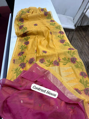 Premium Soft Muga Silk Jamdani Saree