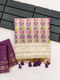 Designer Muga Cotton Jamdani Saree