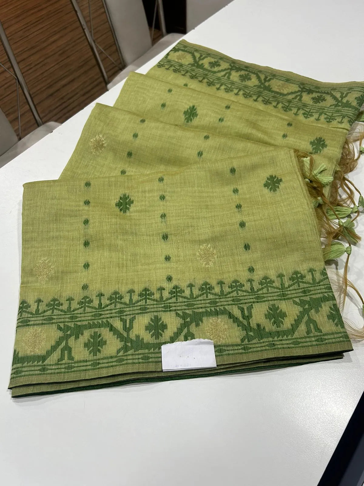 Soft Muga Cotton Jamdani Weave Saree