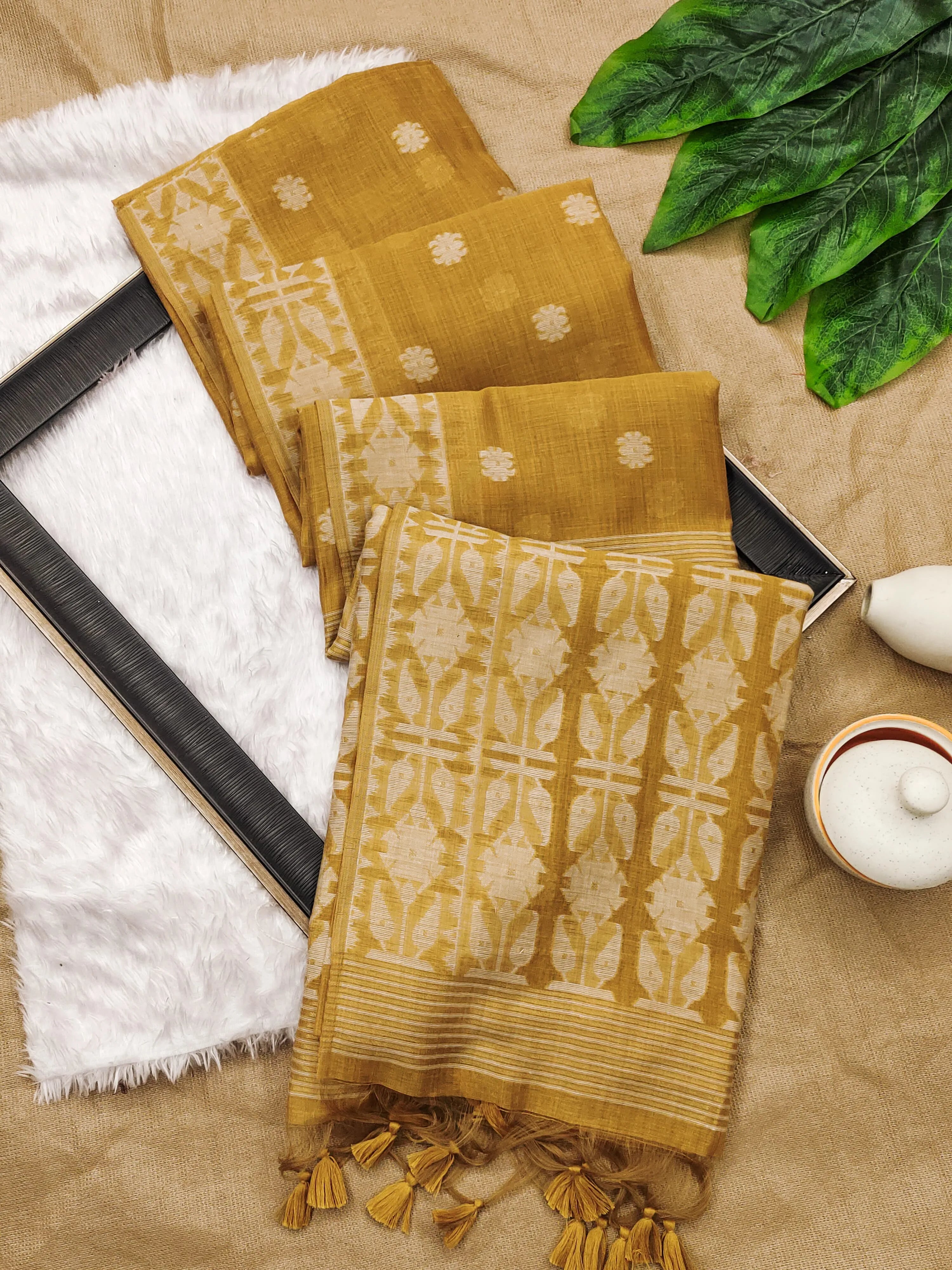 Soft Jamdani Muga Cotton Saree