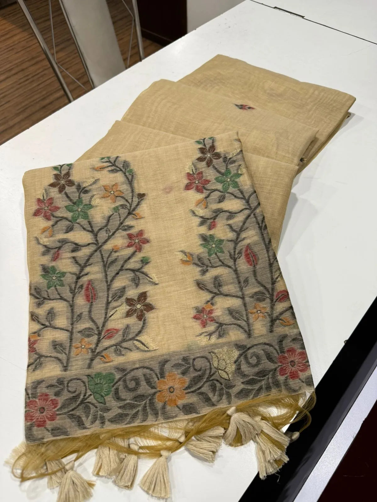 Soft Jamdani Muga Cotton Saree