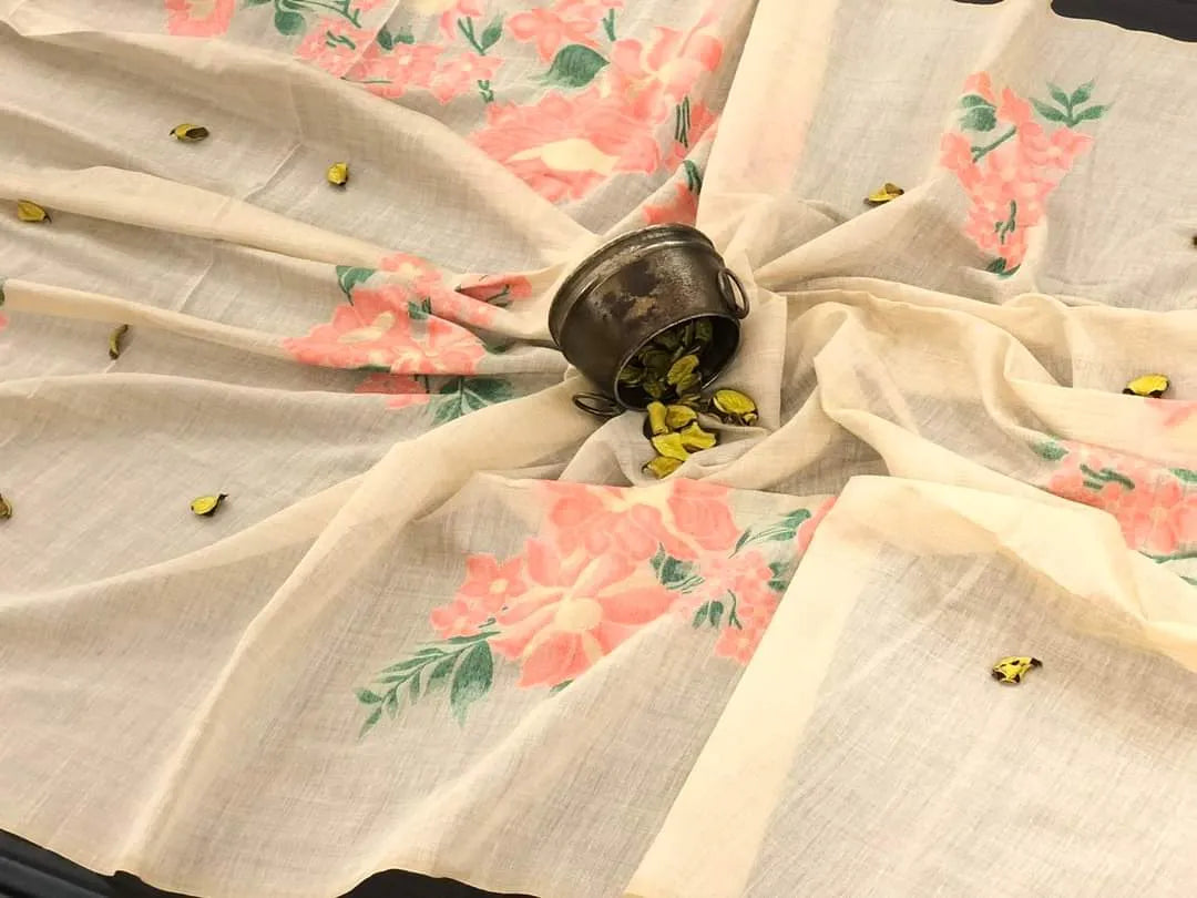 Soft Muga Silk Floral Saree