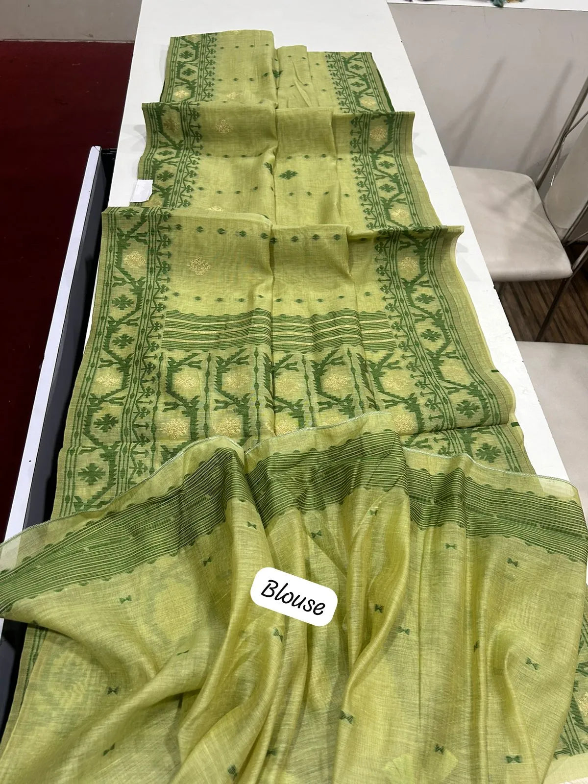 Soft Muga Cotton Jamdani Weave Saree