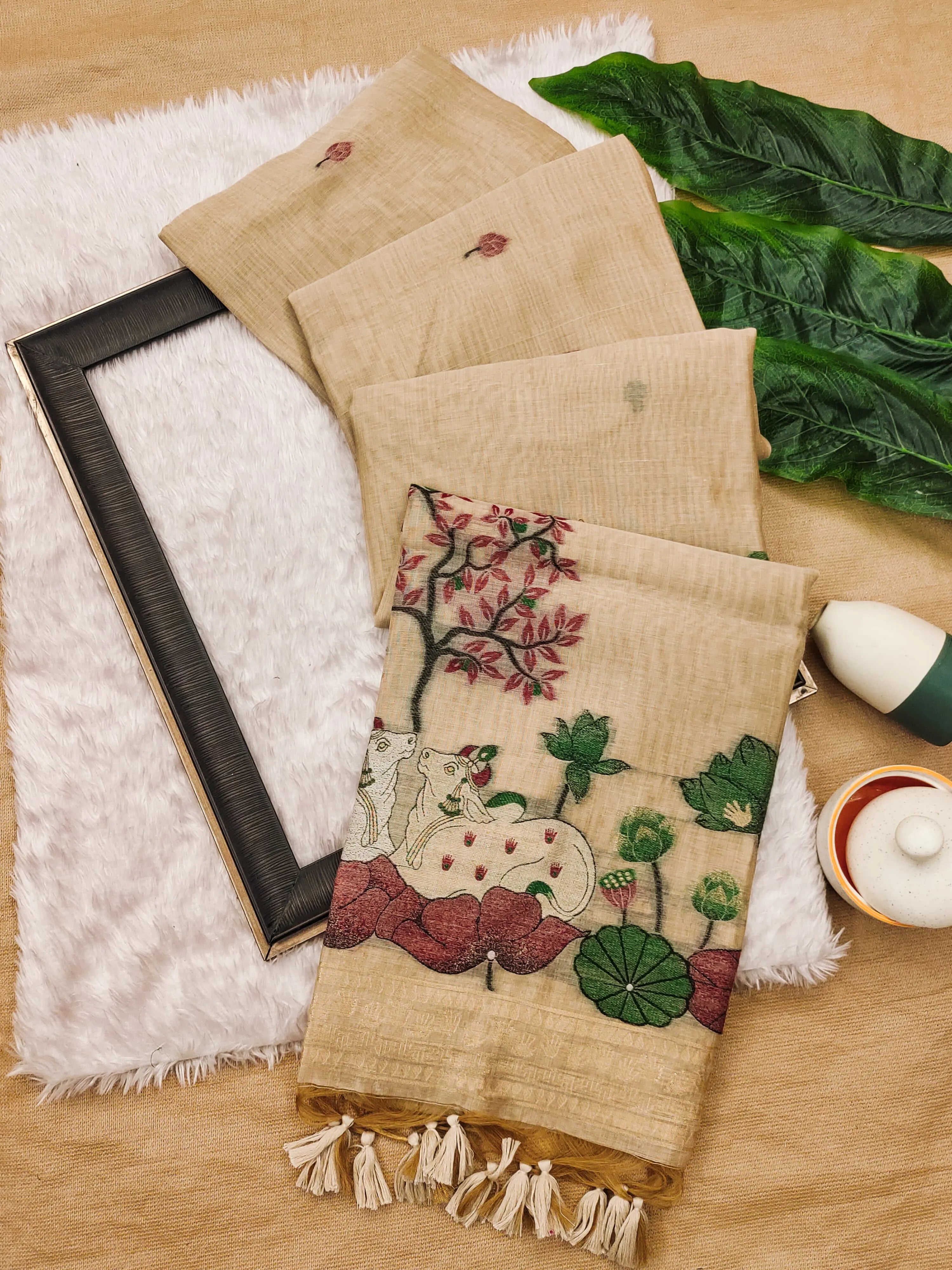 Soft Muga Cotton Pichwai Pallu Saree