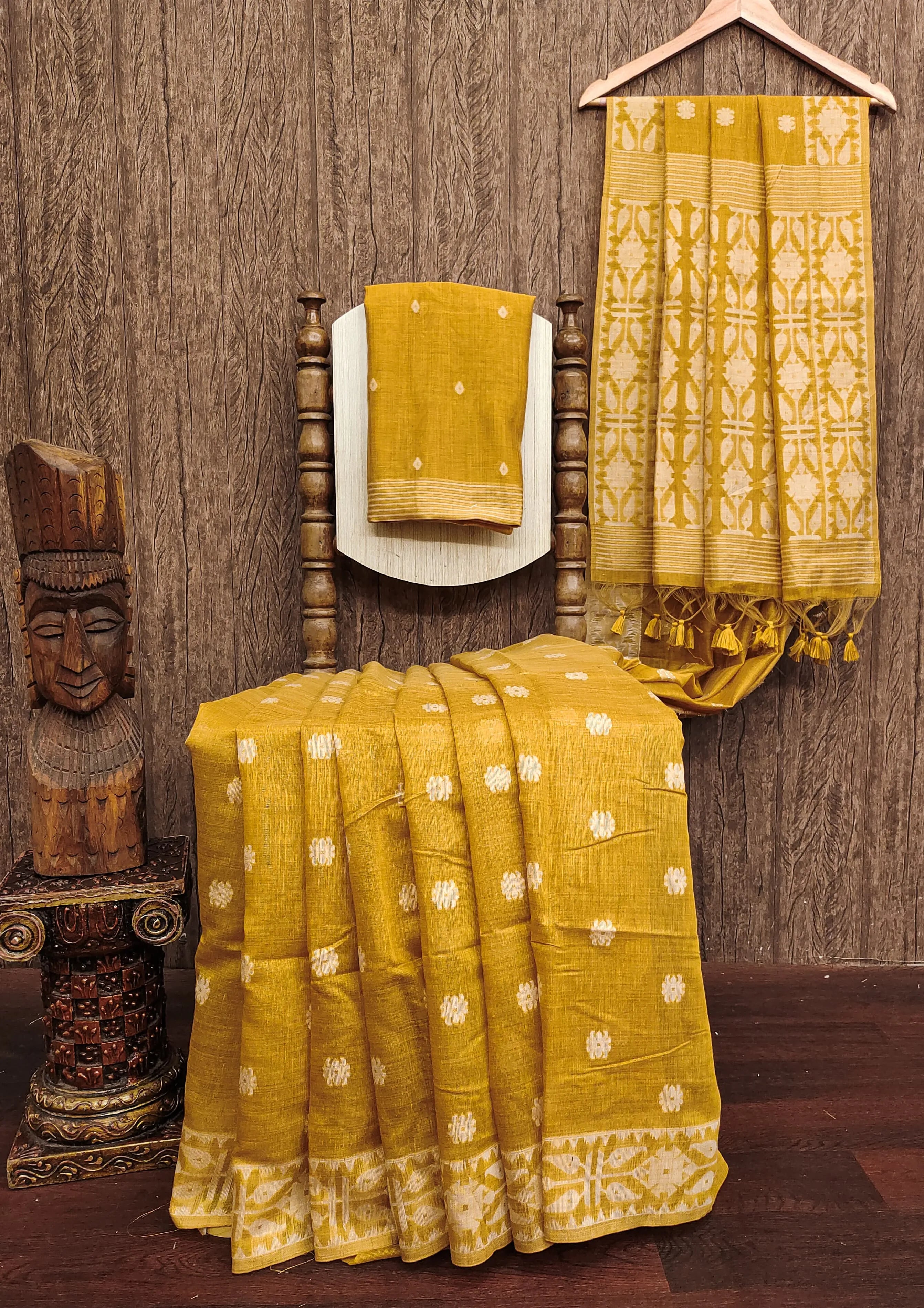 Soft Jamdani Muga Cotton Saree