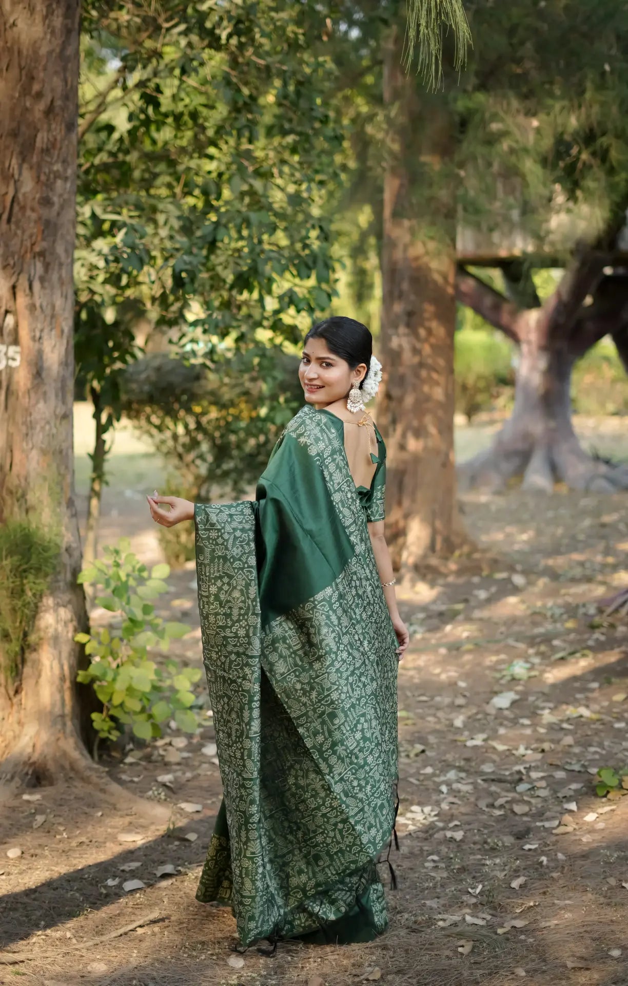 Handloom Tussar Silk Printed Saree
