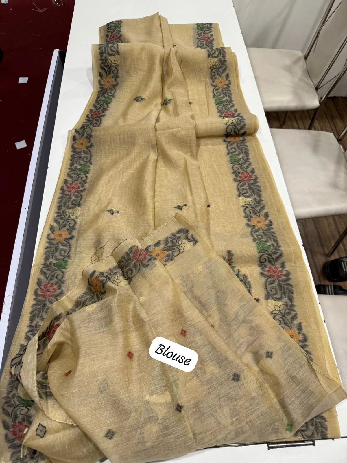 Soft Jamdani Muga Cotton Saree