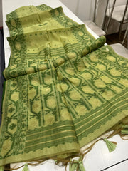 Soft Muga Cotton Jamdani Weave Saree