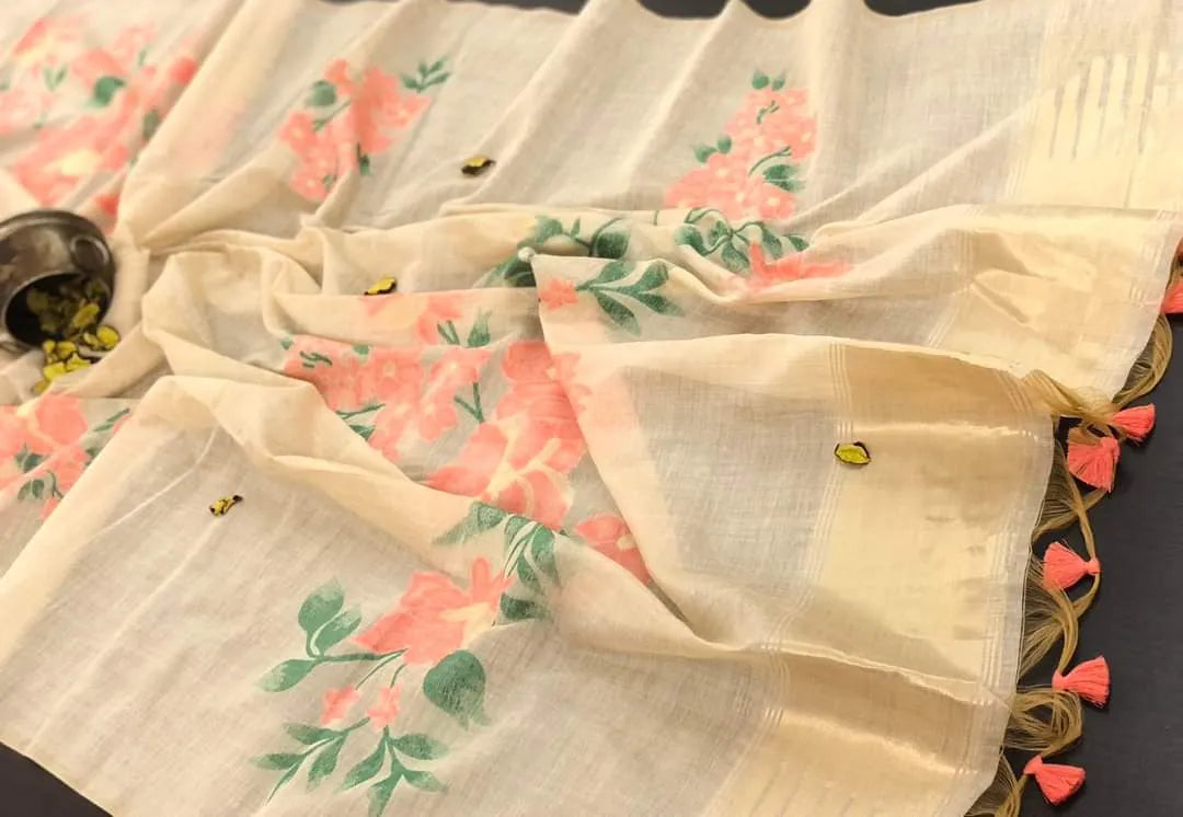 Soft Muga Silk Floral Saree