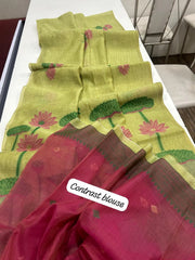 Premium Soft Pichwai Pallu Muga Cotton Saree