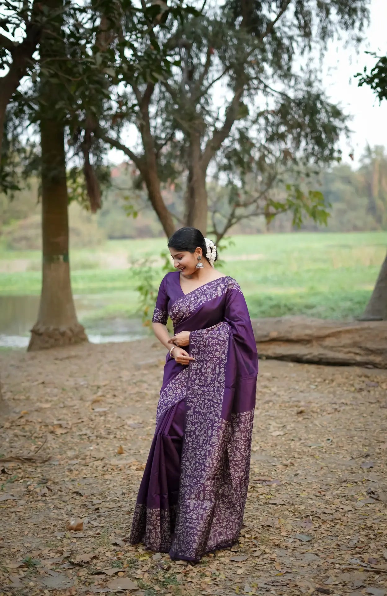 Handloom Tussar Silk Printed Saree