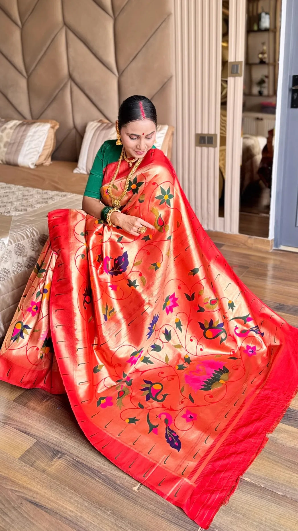 Maharastrian Designer Paithani Soft Silk Saree