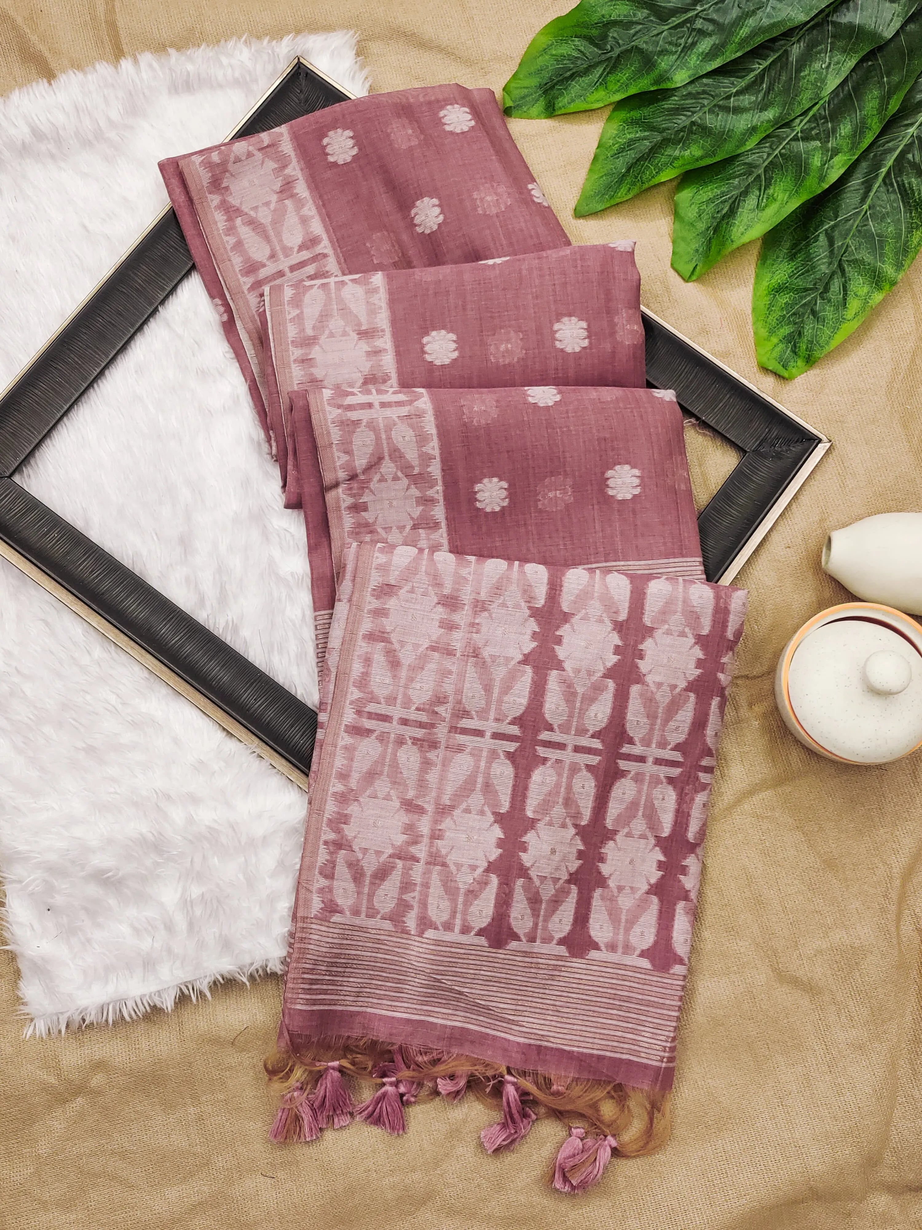 Soft Jamdani Muga Cotton Saree