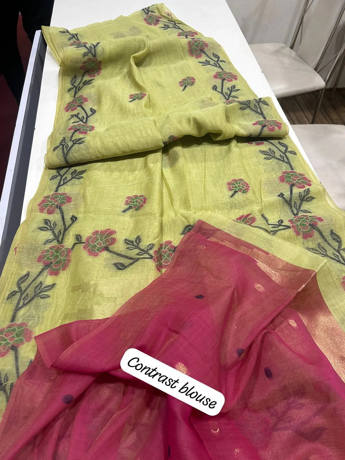 Premium Soft Muga Silk Jamdani Saree