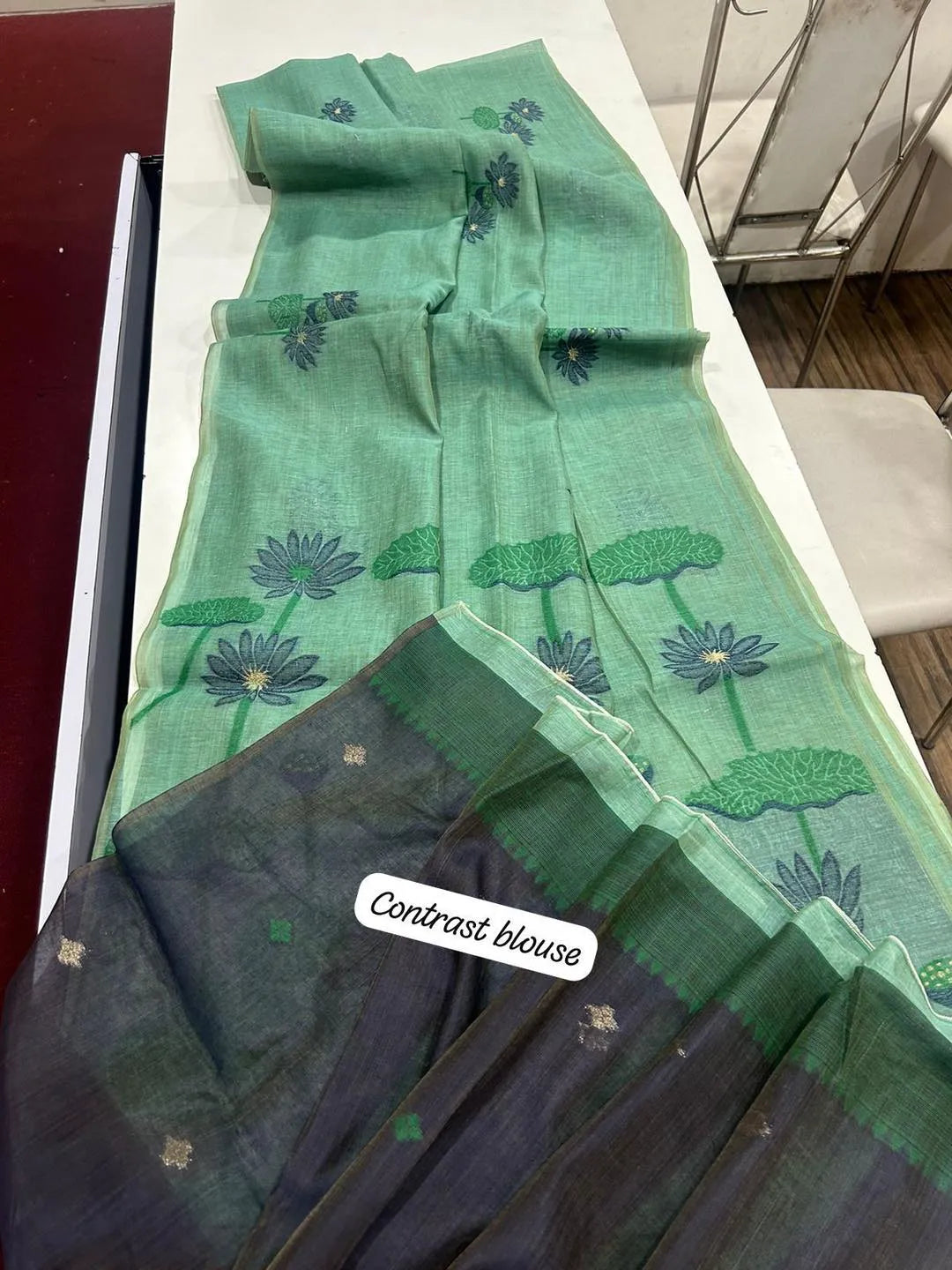 Premium Soft Pichwai Pallu Muga Cotton Saree