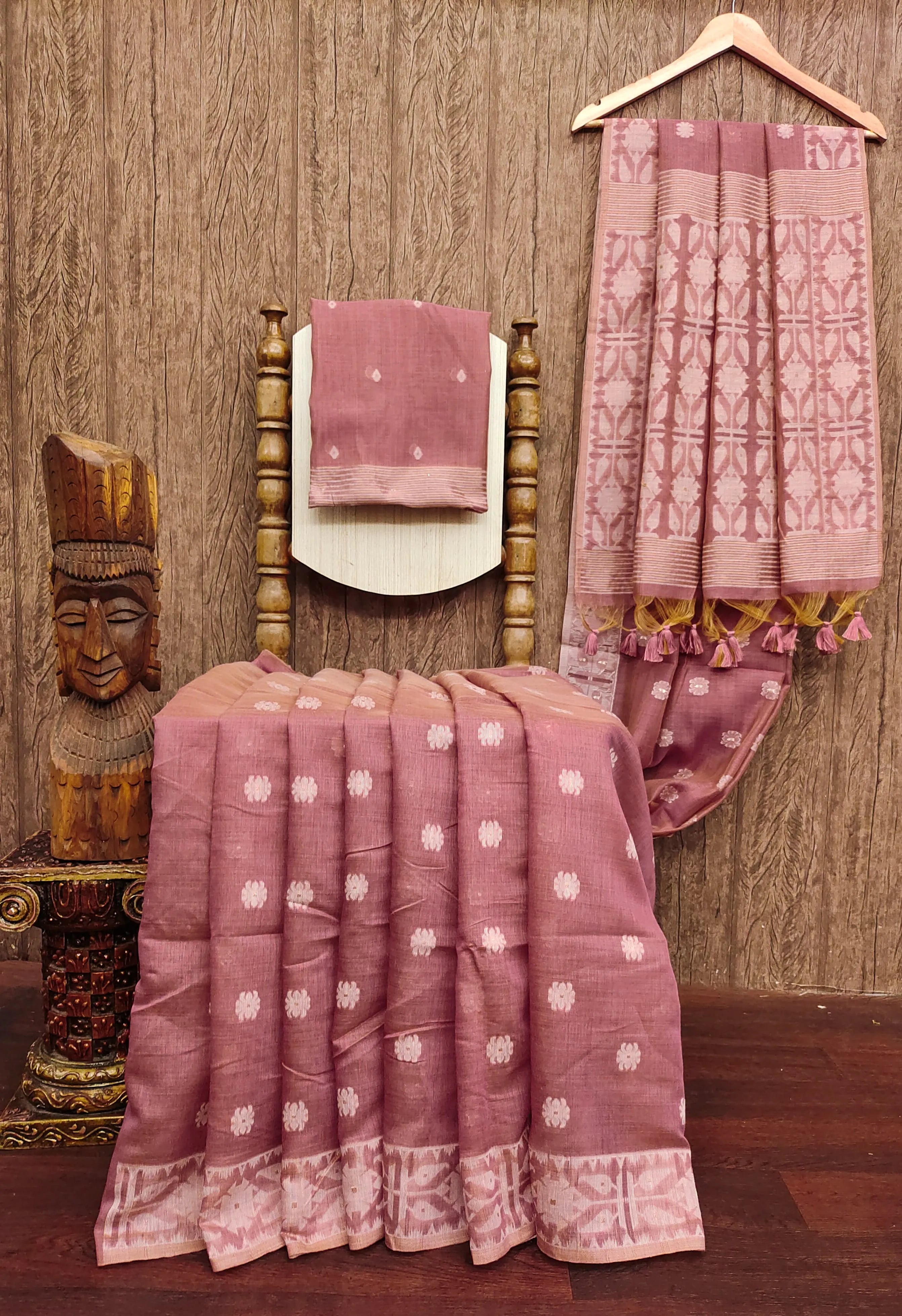 Soft Jamdani Muga Cotton Saree