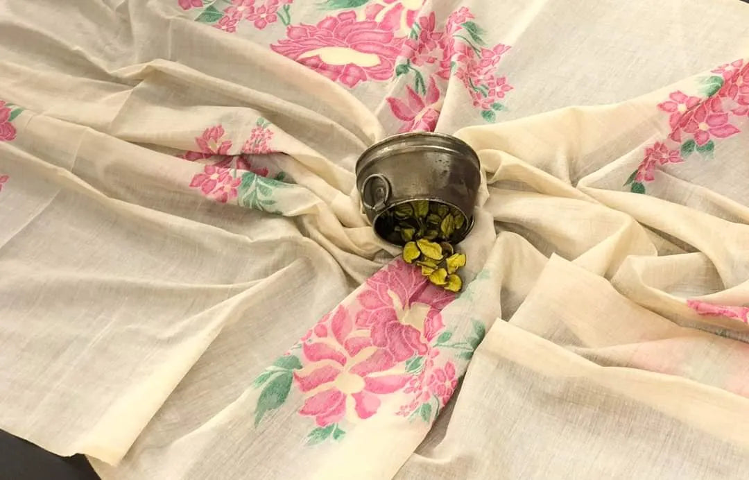 Soft Muga Silk Floral Saree