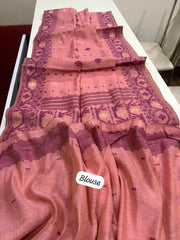 Soft Muga Cotton Jamdani Weave Saree
