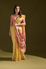 Traditional Pichwai Weave Muga Cotton Saree