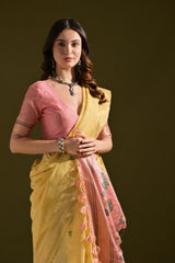 Traditional Pichwai Weave Muga Cotton Saree
