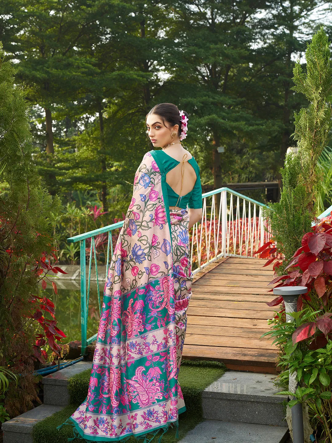 Soft Tussar Silk Kalamkari Printed Saree