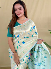 All Over Jaal Weaving Brocket Paithani Soft Silk Saree