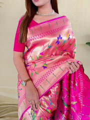 All Over Jaal Weaving Brocket Paithani Soft Silk Saree