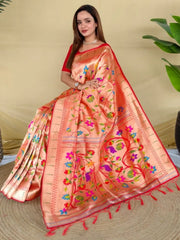 All Over Jaal Weaving Brocket Paithani Soft Silk Saree
