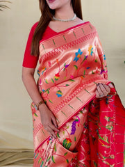 All Over Jaal Weaving Brocket Paithani Soft Silk Saree