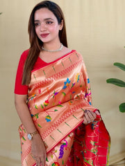 All Over Jaal Weaving Brocket Paithani Soft Silk Saree