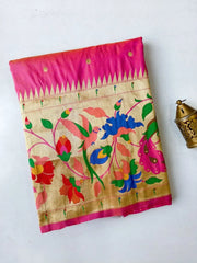Soft Silk Big Border Peacock Bel Paithani Saree