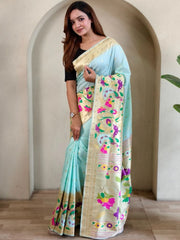 Soft Silk Big Border Peacock Bel Paithani Saree