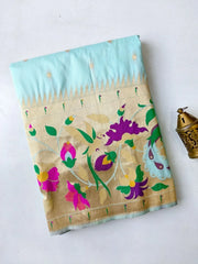 Soft Silk Big Border Peacock Bel Paithani Saree