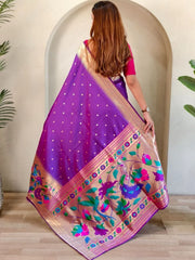 Soft Silk Big Border Peacock Bel Paithani Saree