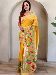 Soft Silk Big Border Peacock Bel Paithani Saree