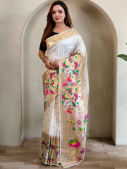 Soft Silk Big Border Peacock Bel Paithani Saree