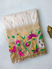 Soft Silk Big Border Peacock Bel Paithani Saree