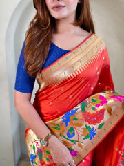 Soft Silk Big Border Peacock Bel Paithani Saree