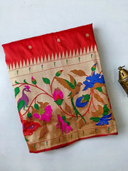 Soft Silk Big Border Peacock Bel Paithani Saree