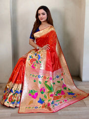 Soft Silk Big Border Peacock Bel Paithani Saree
