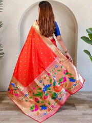 Soft Silk Big Border Peacock Bel Paithani Saree