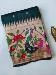 Soft Silk Big Border Peacock Bel Paithani Saree