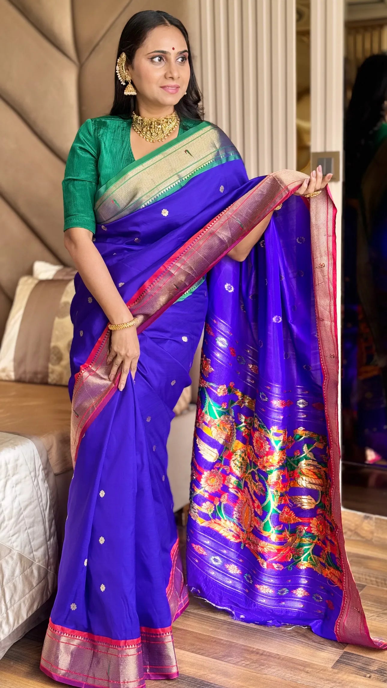 Ganga Jamuna Border Combination Paithani Saree